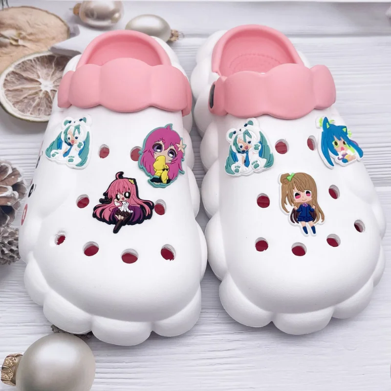 Hatsune Miku Shoe Buckle Kawaii Summer Hole Shoes Sandals Sneaker Decorations Accessories DIY Shoes Flower Decorations Gift