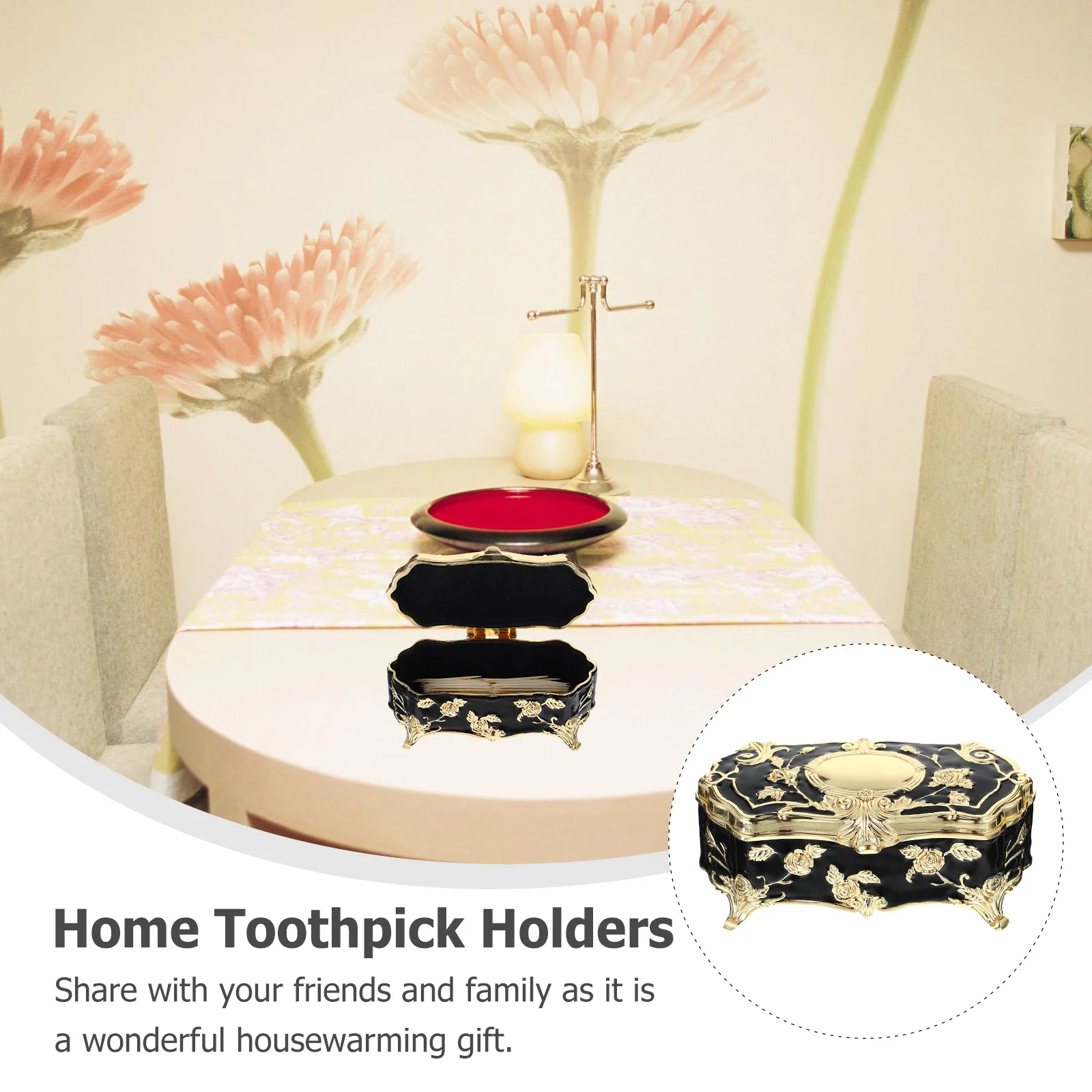 

Toothpick Box Small Body Large Capacity Automatic Toothpick Holder For Dining Room Home Storage Decorative Toothpicks Container