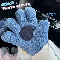 Cartoon Disney Stitch Gloves Creative Stitch Paw Claw Blue Gloves Winter Warm Glove Kids Adult Winter Hand Warmer Gifts