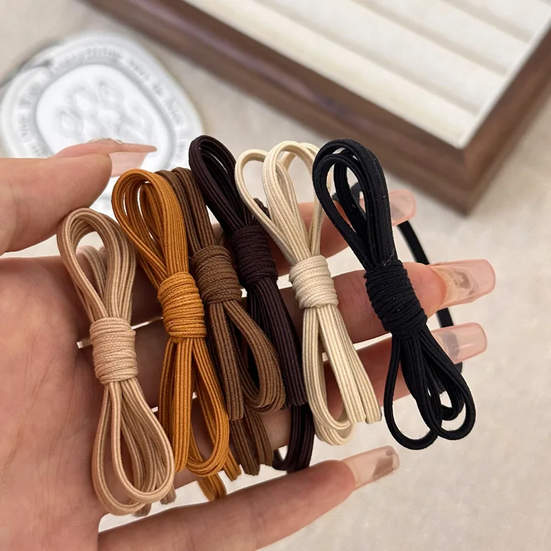 1/6 Pcs Set Hair Band Rope Rubber Bow Korean Small Ponytail Basic Cute Accessories for Women Girl Scrunchie Sweets Kpop Vintage