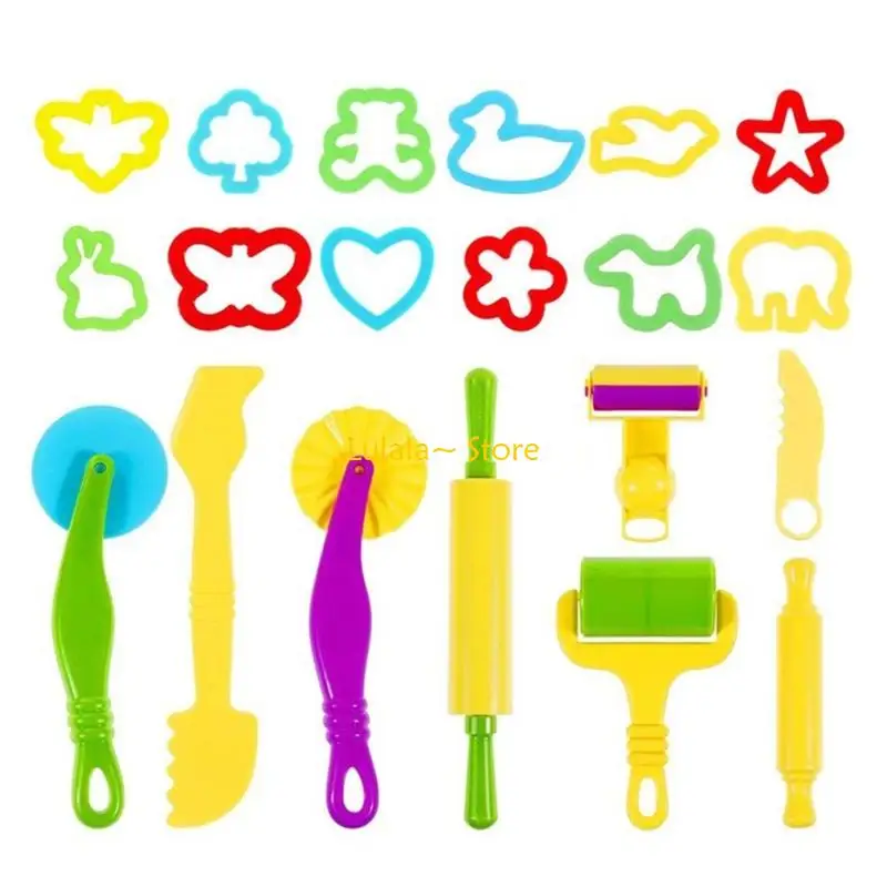 Y4QA Creative Clay Modeling Mold Set for Kids DIY Fun Featuring Animals Plant Vehicles