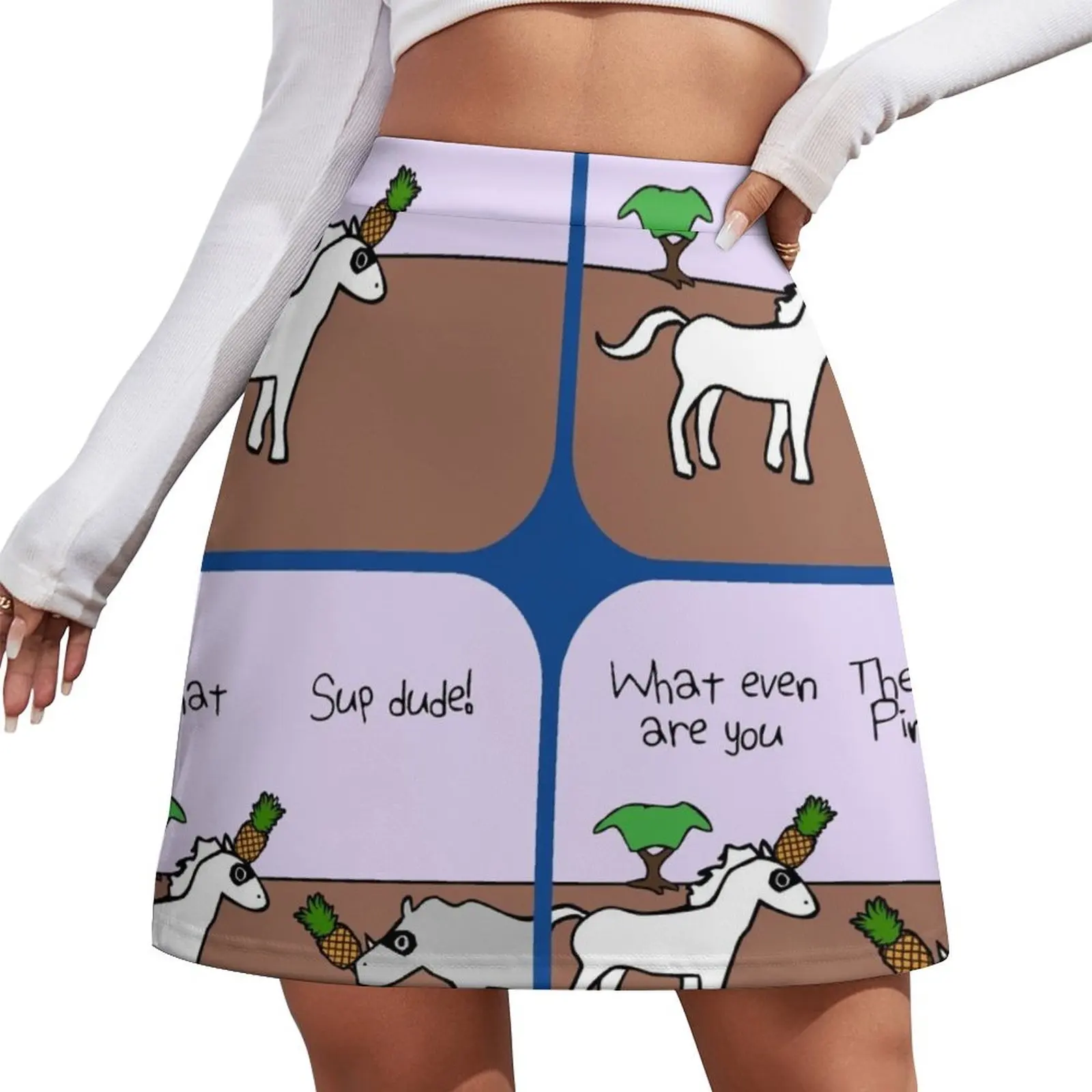 Masked Pineapple Horse (Horned Warrior Friends) Mini Skirt skirt for women skirt women clothes Mini