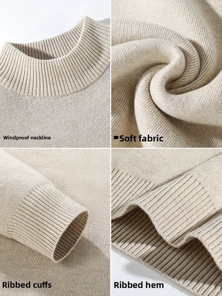 

Теплый вязаный свитер Fce Lined f High Ne для мужчин, повседневный длинный свек, свободный крой, зимнее новое поступление TUCANO