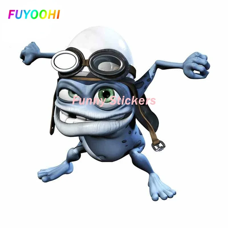 FUYOOHI Play Stickers Funny Cartoon Crazy Frog Modeling Car Stickers PVC RV Auto Motocross Racing Portable Helmet Trunk Decals