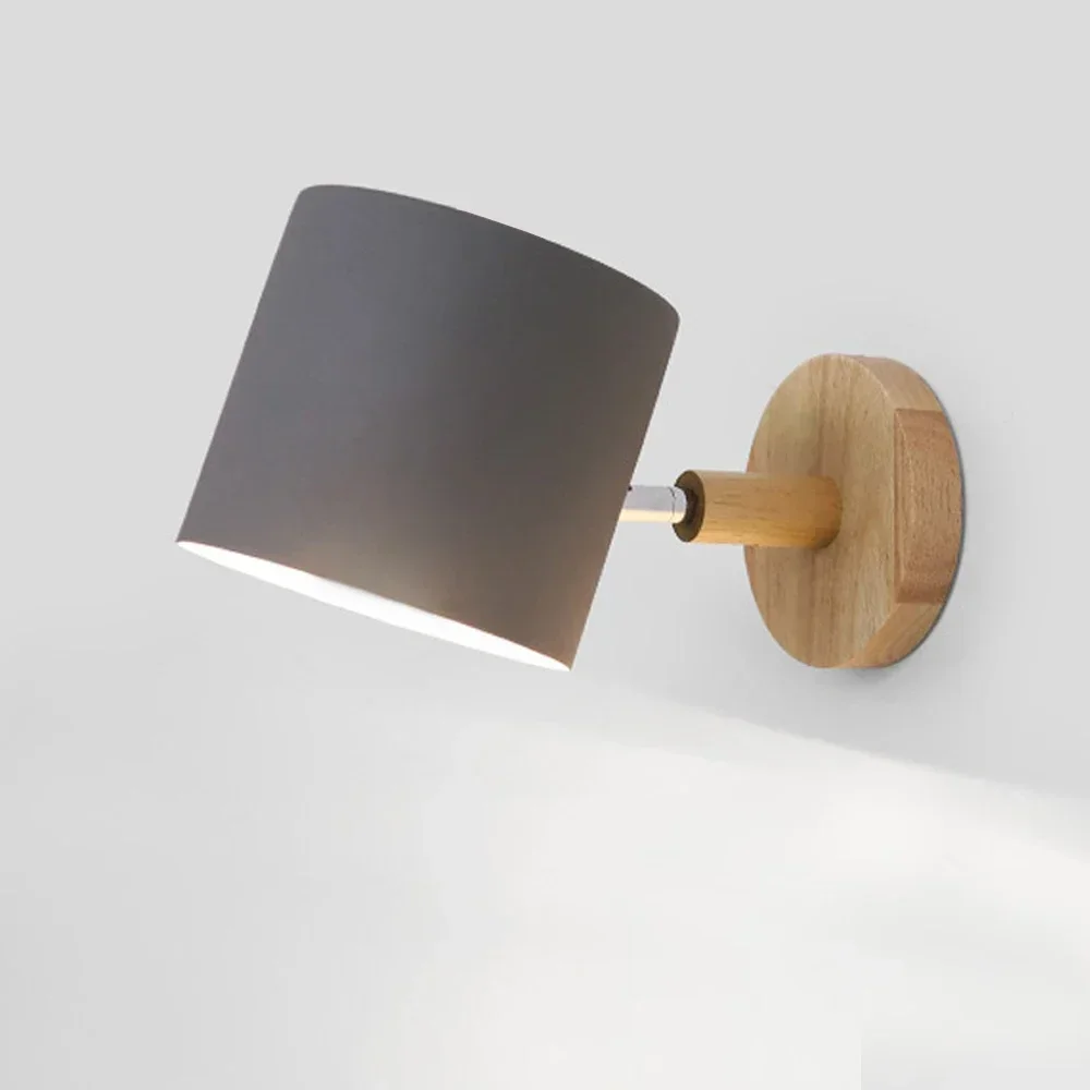 

LED wall lamp Nordic solid wood bedroom wall light modern minimalist macaron creative living room indoor lighting Wall Sconce