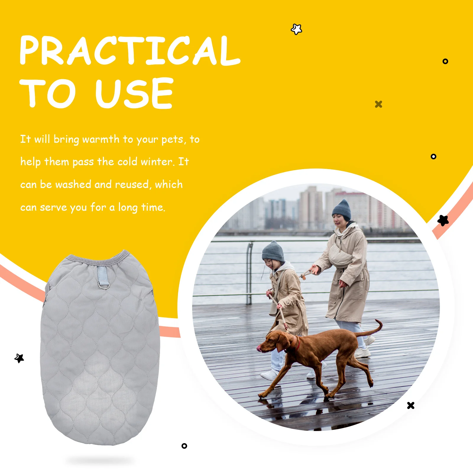 

Pet Cotton Padded Dog Winter Coat Lightweight Warm Clothing For Holiday Party Dog Vest Type Coat Puppy Warm Vest