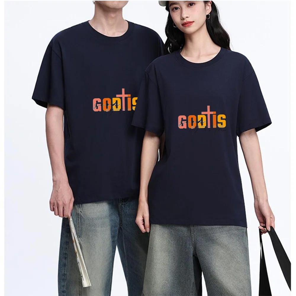 God Is Good All The Time Cross Quote Letter Tee Printed T Shirt Breathable Fabric S-XXL Personalized Custom T Shirt Casual Short