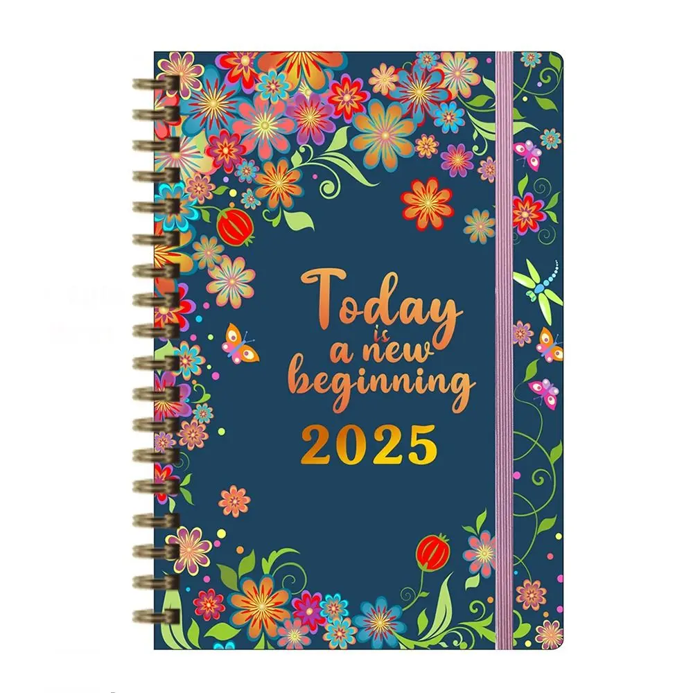 Inglês a5 agenda livro para fazer lista tomando notas 2025 agenda planejador bloco de notas organizador de tempo 12 meses 365 dias bloco de notas