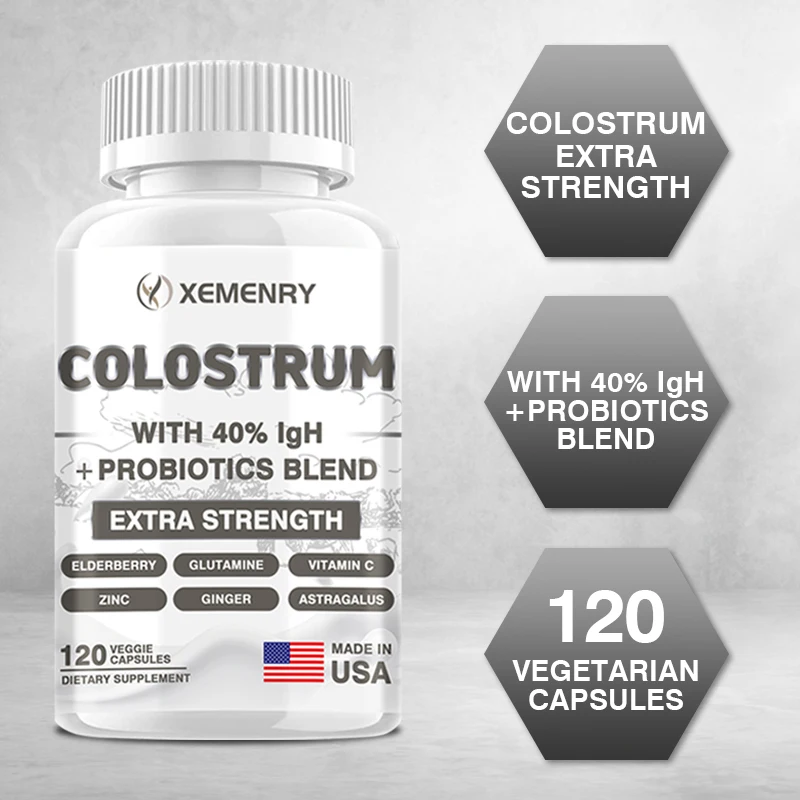 Colostrum Capsules - 40% LgG - Supports Intestinal Digestion and Immune Health Improve Focus, Skin, Gut Health