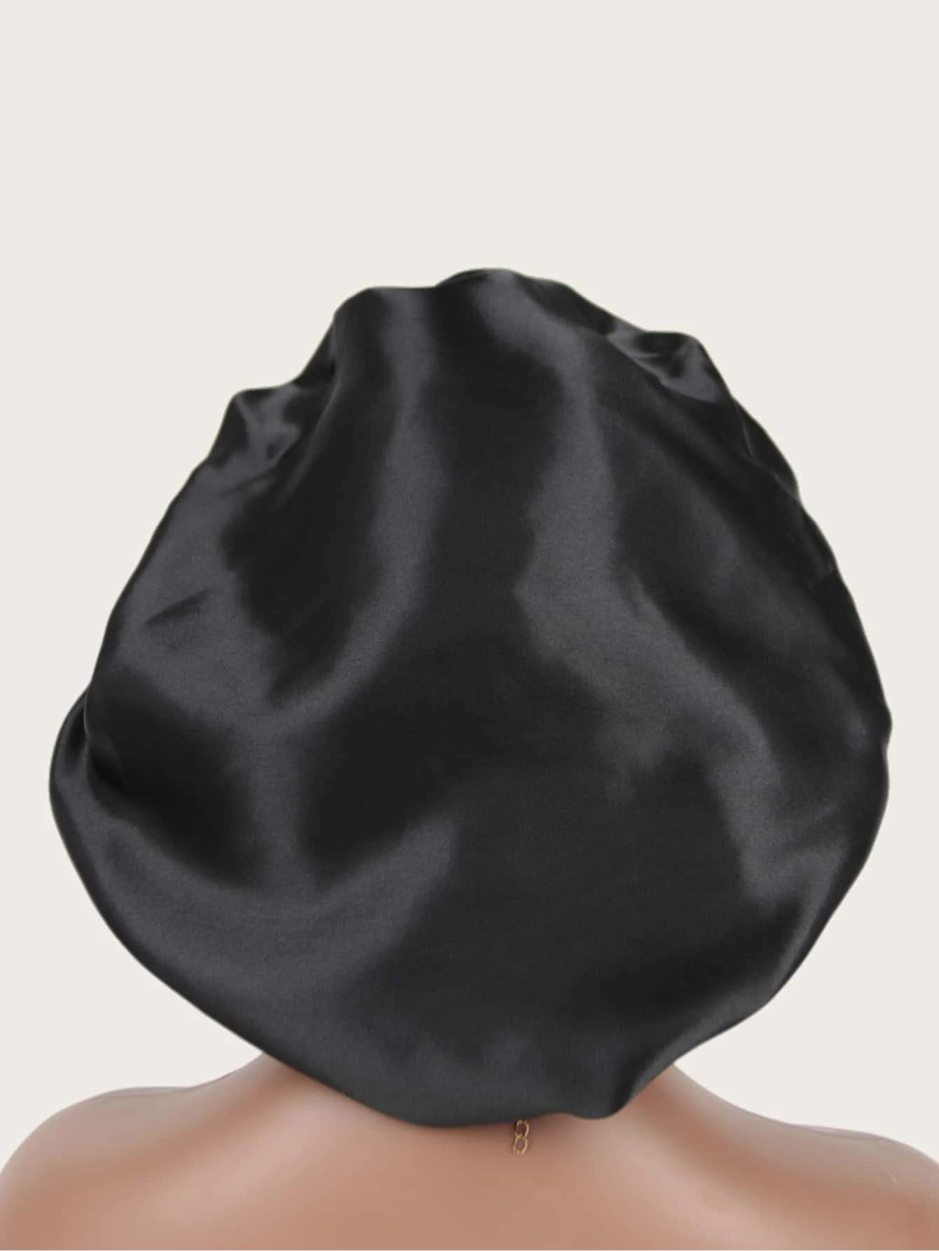 1 Stück zweifarbige Satin-Hut-Seidenhaube zum Schlafen, Satin-Hauben, doppellagige, wendbare Haarkappe, Motorhaube für Frauen, langes, lockiges Geflecht – Detail 5