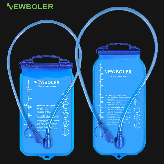 NEWBOLER 1.5L 2L 3L Zewnętrzna Sportowa Worek na Wodę do Biegania, na Rower, Miękka Butelka na Wodę PEVA, Miękka Fľaska na Wodę, Worek na Wodę