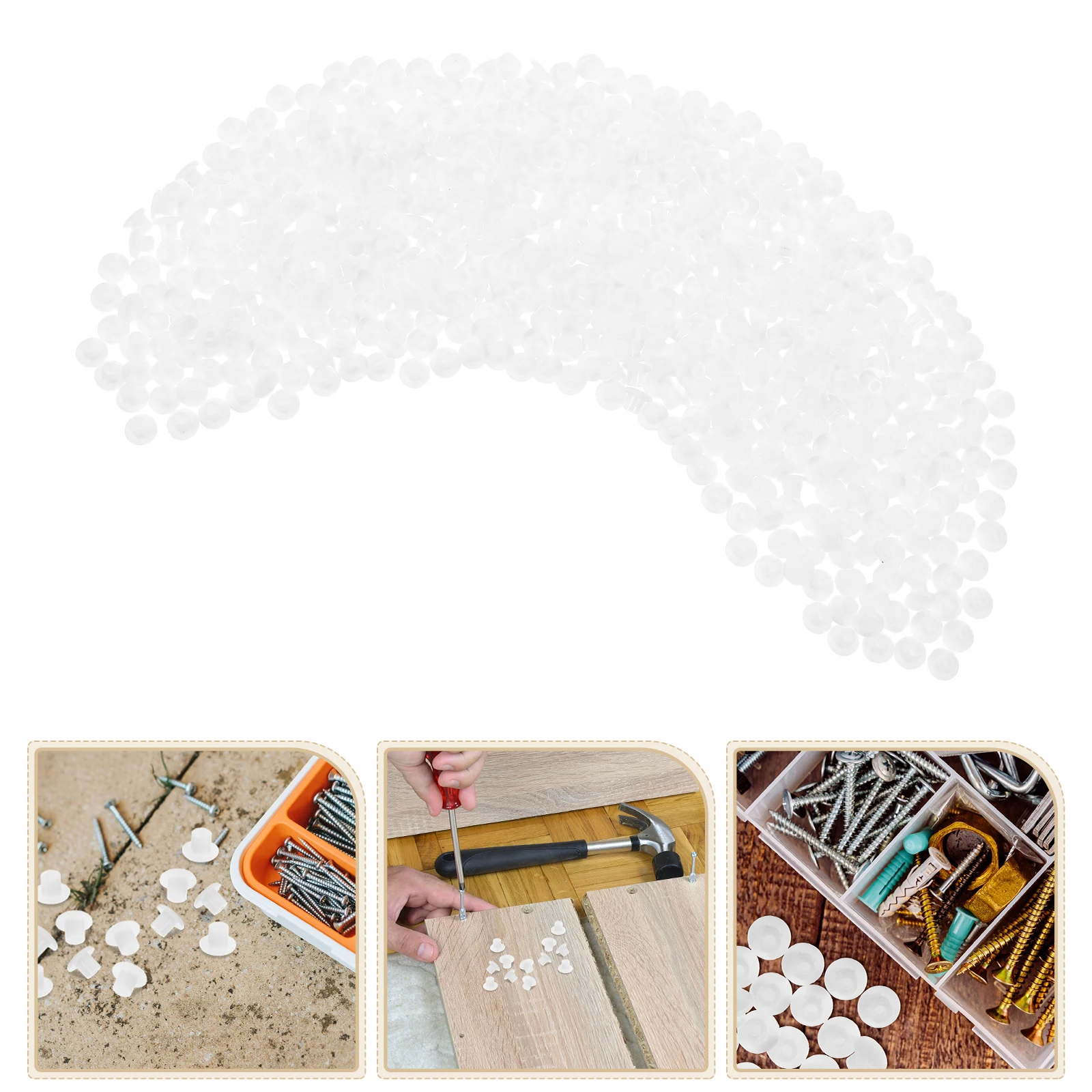 

500pcs niture Plastic Hole Plug White Round Screw Covers Cover Caps Cabinet Shelves Desks Hardware Screw Hole Plugs Round