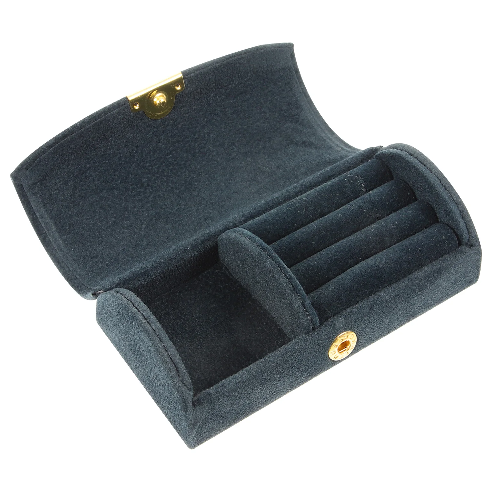 

Jewelry Storage Box navy Blue Travel Cases Bracelets Boxes Pearl Fleece Holder Arch Design Desktop ganizer Container Decorative