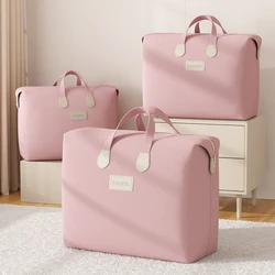 Nuova borsa portaoggetti portatile borsa per riporre i vestiti trapuntata di grande capacità borsa da viaggio in movimento bagagli in tessuto Non tessuto rosa