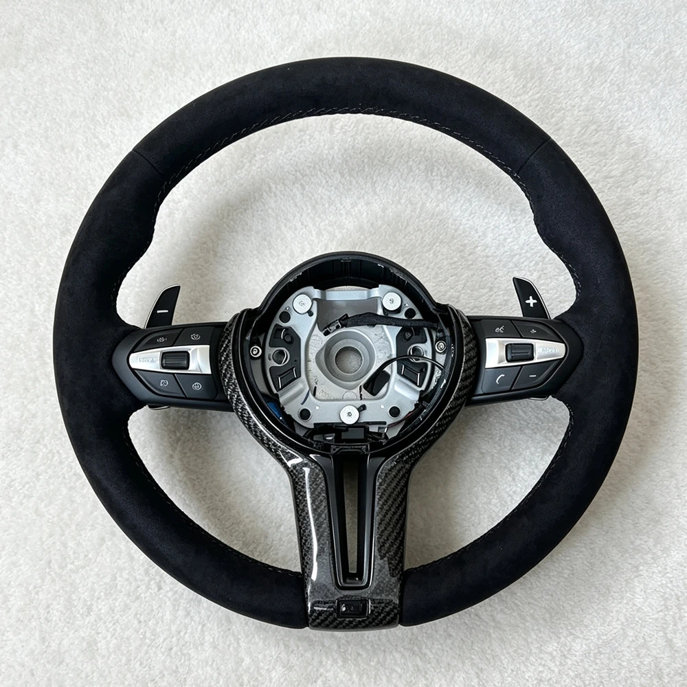 Suede Steering Wheel Car Accessories For BMW F80 M3 M4 F82 F85 F90 X5 F15 E70 E90 F10 F20 F22 F30 F31 M2 F87 M3 Factory Direct view 5