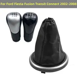 For Ford Fiesta MK6 Fusion Transit Connect 2002-2008 Gear Shift Knob Shifter Gaiter Boot Cover Case Car Styling Accessories