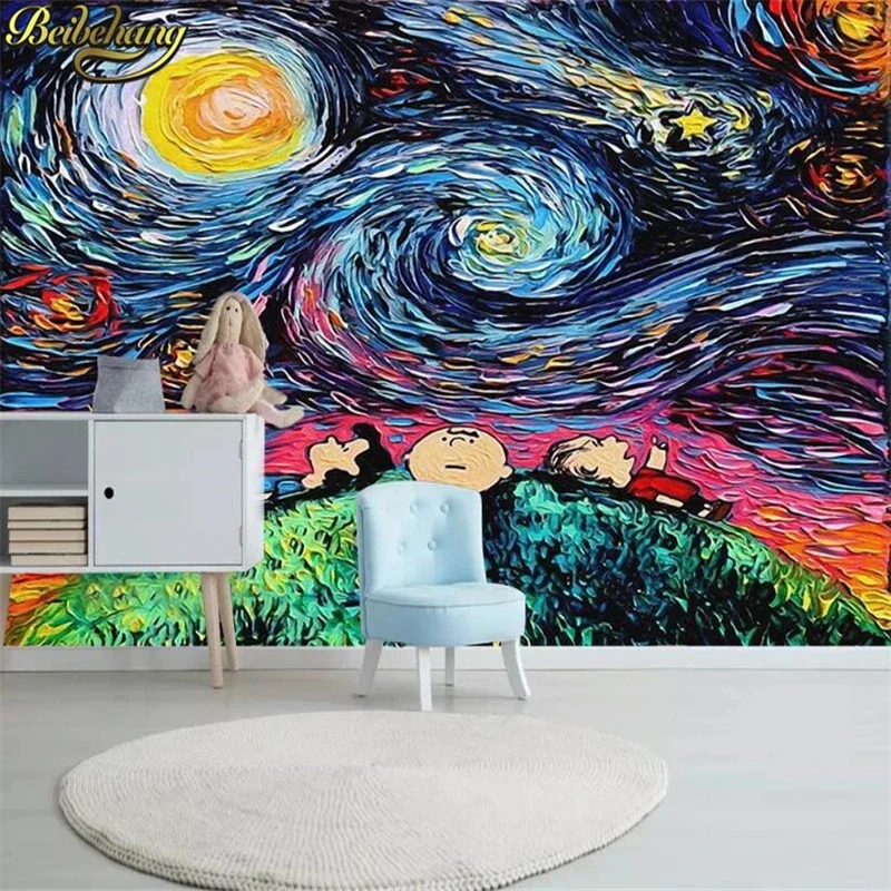 custom photo papel de parede 3D mural wallpaper for walls 3 d landscape Color abstract oil painting large wall paper Stickers