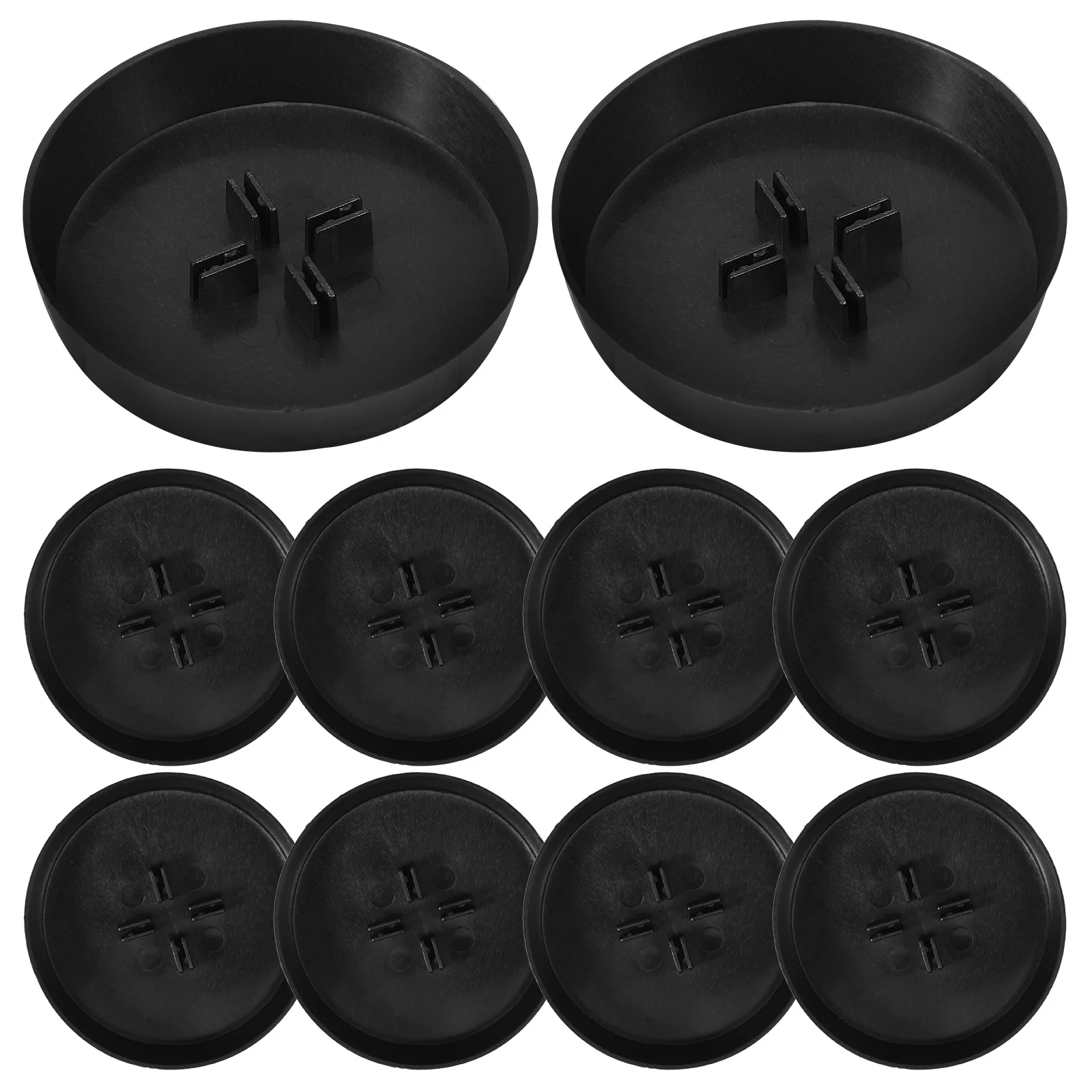 

48Pcs Mini Christmas Tree Tray Paper Base Round Blossom Holder Decorative Plate for Paper Xmas Tree Accessory Plastic Base