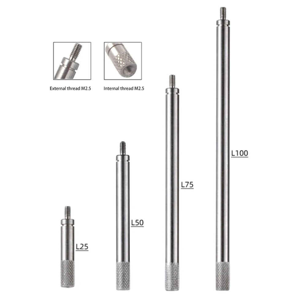 4 Uds indicador Digital de Dial HSS diámetro 5mm indicador varilla de Dial varilla de extensión 25/50/75/100mm de longitud M2.5