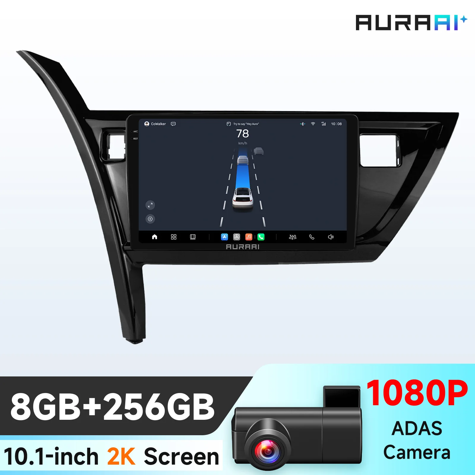 Hizpo 10.1 inch 6115 Intelligente Scherm Carplay 4G 2Din Android 14 Autoradio voor Toyota Corolla Auris 2013-2016 Linkerhand Rijden