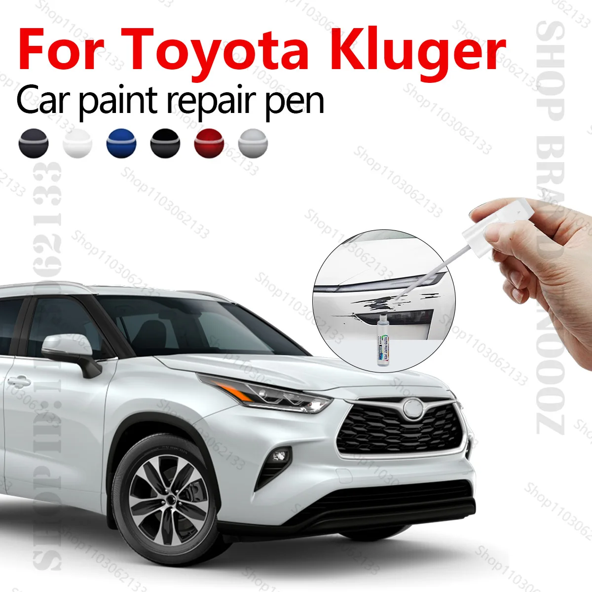 ل 2019-2025 تويوتا كلوغر طلاء السيارات إصلاح القلم الطلاء خدش إصلاح الملحقات الأبيض 064 الأسود جالينا الأزرق الذري الاندفاع #1
