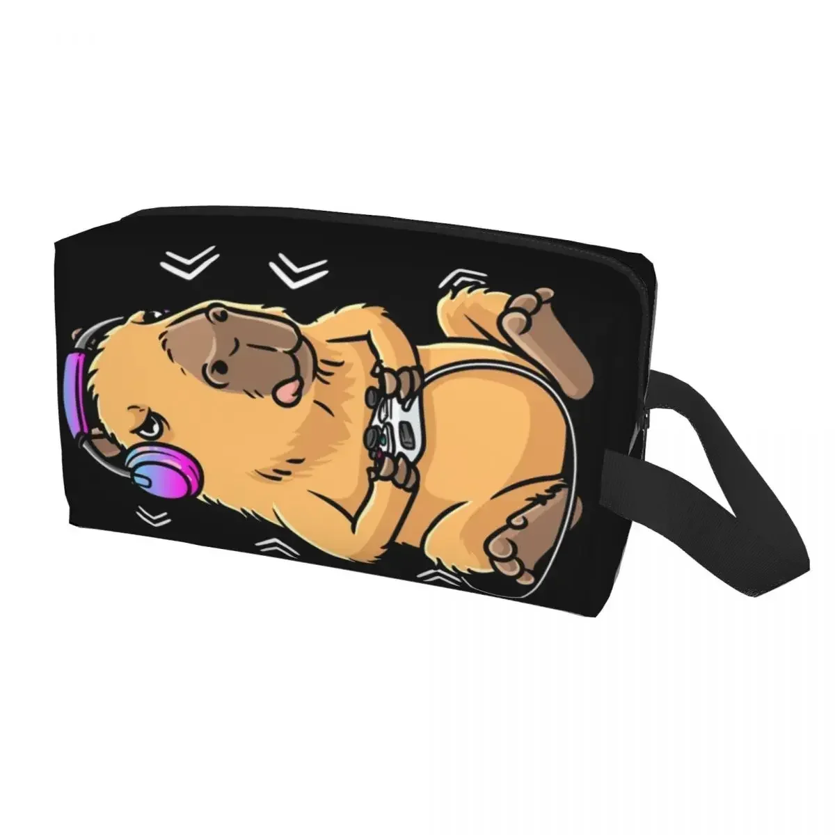 Capybara Giant Cavy Rodent Gamer Gaming Cosmetic Bag for Women Makeup Toiletry Organizer Ladies Beauty Storage Dopp Kit