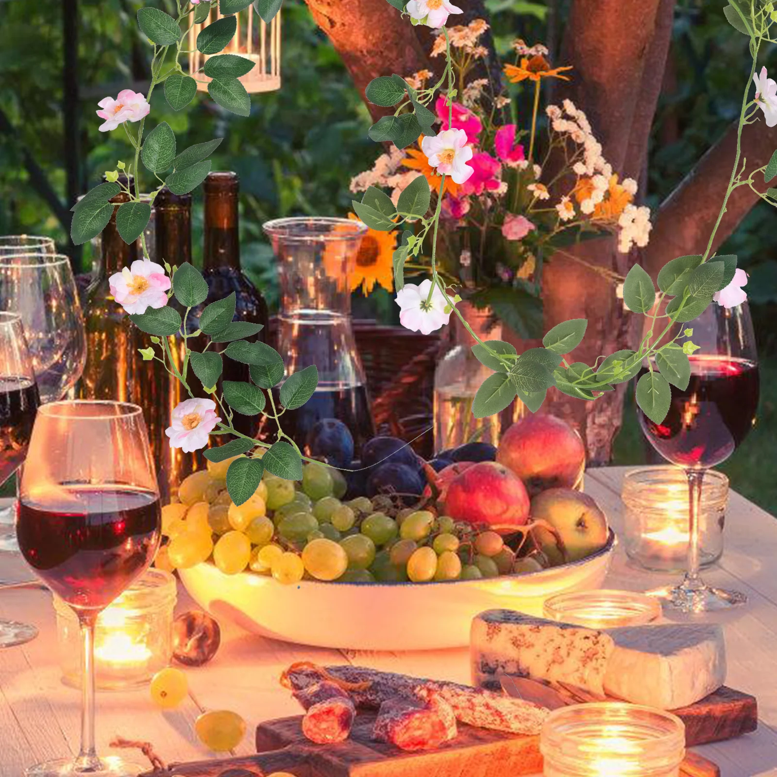 

Artificial Cherry Blossom Vines Realistic Fake Flowers for Indoor Decor Weddings Holidays Pipes Concealment Fake Vines Decor