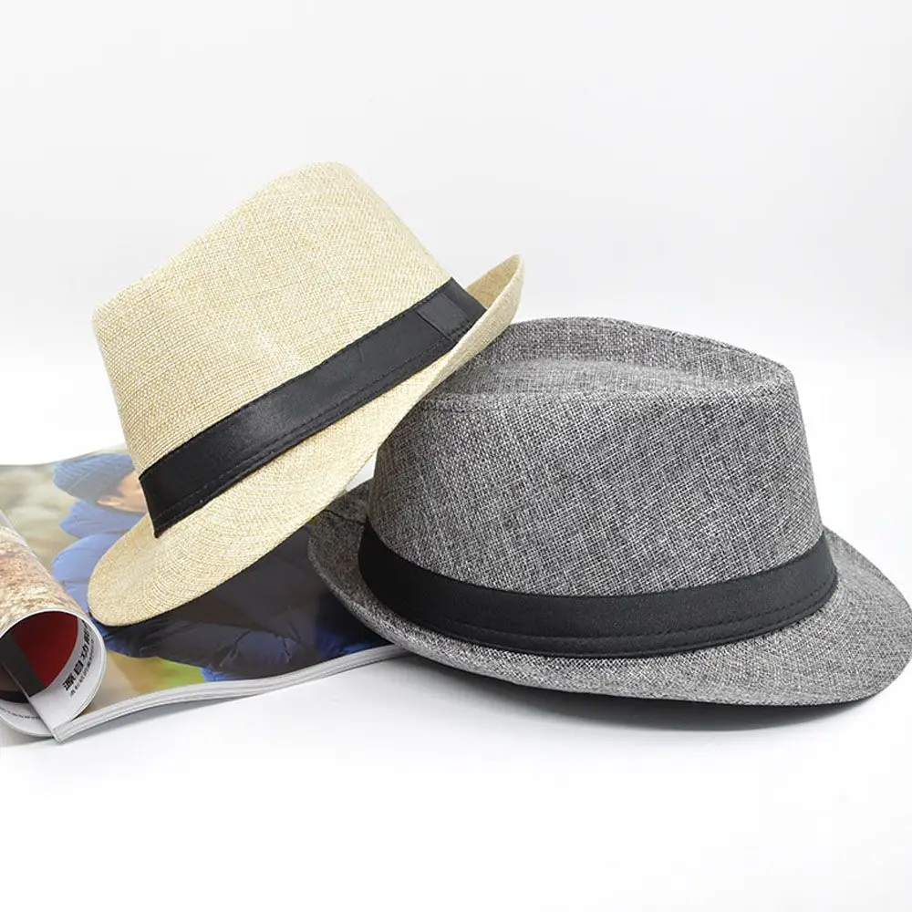 Adjustable Large Cotton linen Fisherman Hat UV Protection Camping Bucket Hat Straw Hat Men Hat Panama Cap