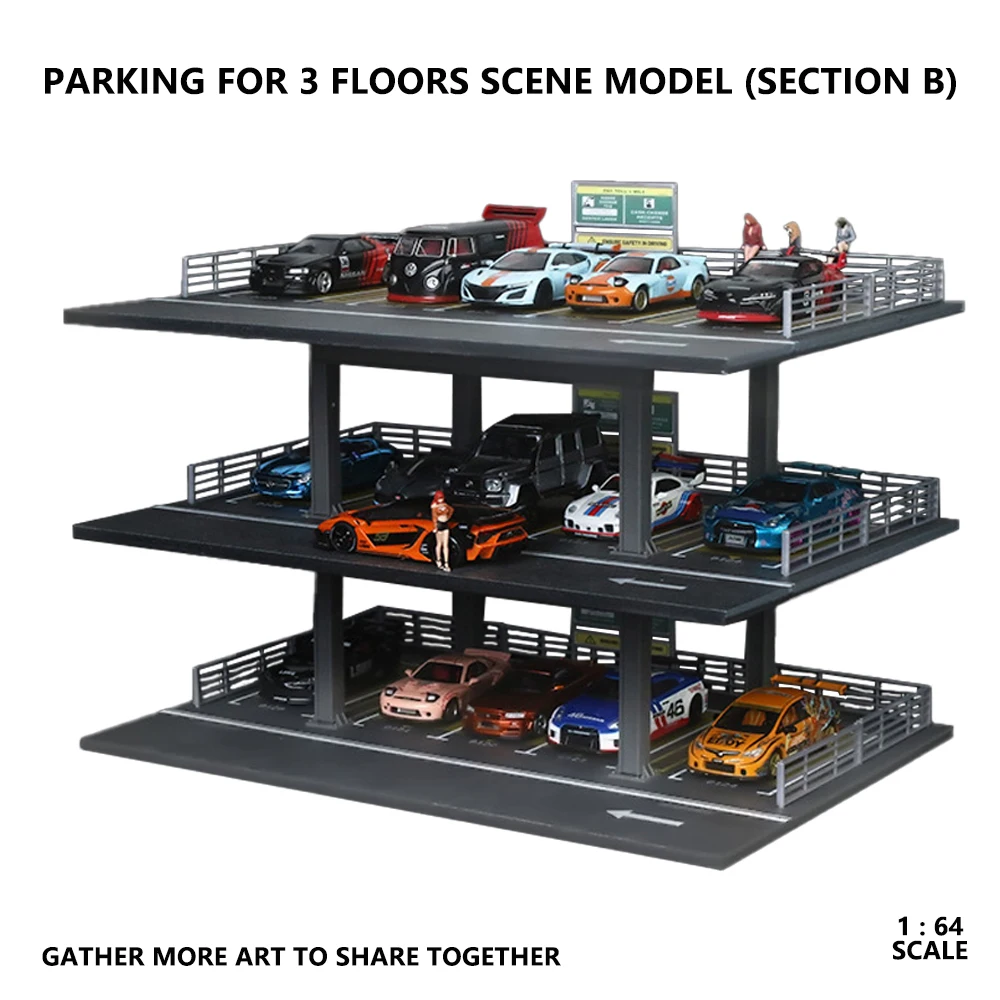 Third And Fourth Floors Parking Building Garage Storage 1:64 Scale Diorama Miniatures Car Garage Model Parking Lots
