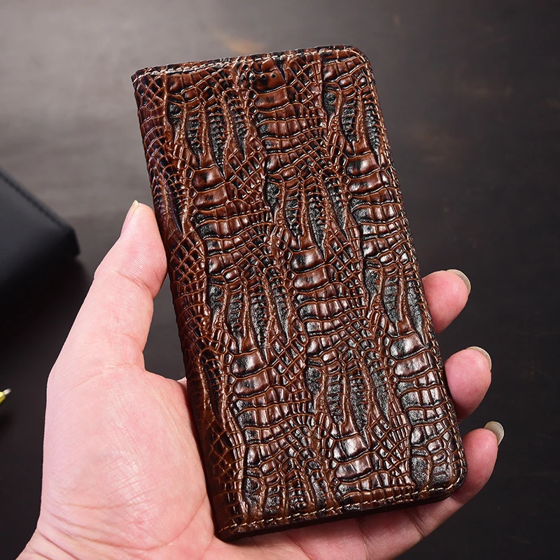 

Crocodile Claw Pattern Flip Cover For Xiaomi Redmi Note 11 11T 11E 11S 11R Pro Plus Genuine Leather Phone Case