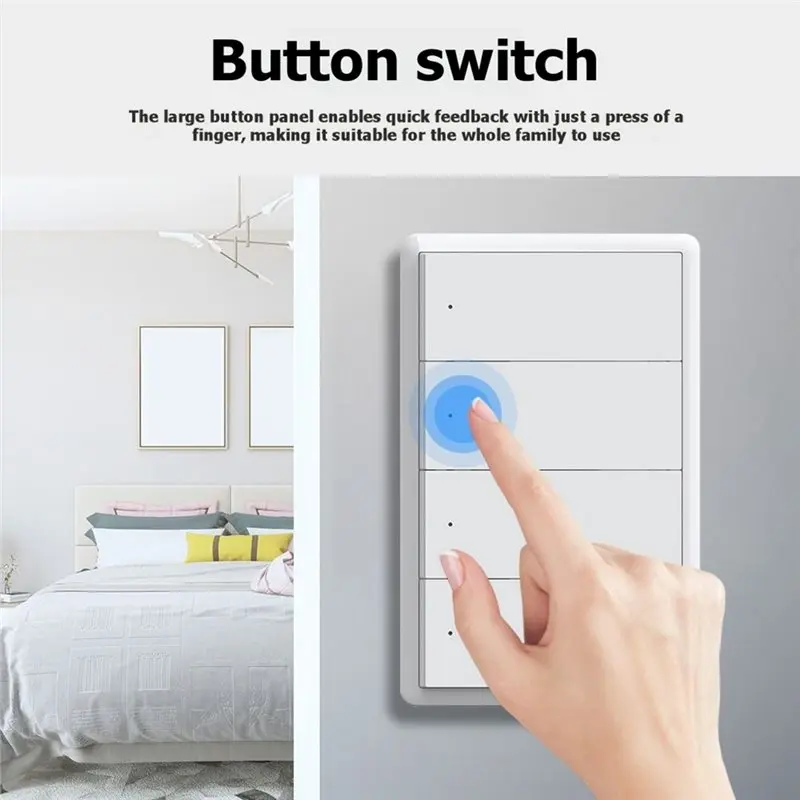AB34-Tuya Wifi Smart Light Switch Support Switch Voice Control Google Home Work For Smart Life Homekit