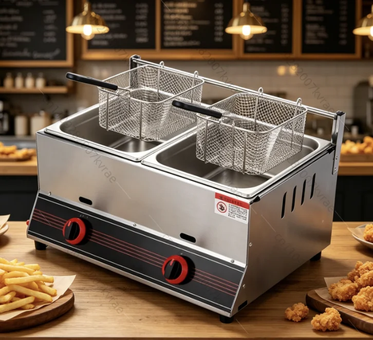 

Commercial Stove Gas Deep Fryer Liquefied Petroleum Gas Oil Fryer Deep Fat Frying Pan