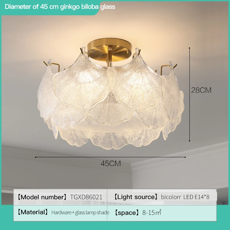 Maple Leaf Cluster Plafondlamp Kleine Kroonluchter Woonkamer Eetkamer Eiland Decoratie Franse Retro Parel Glazen Kroonluchter