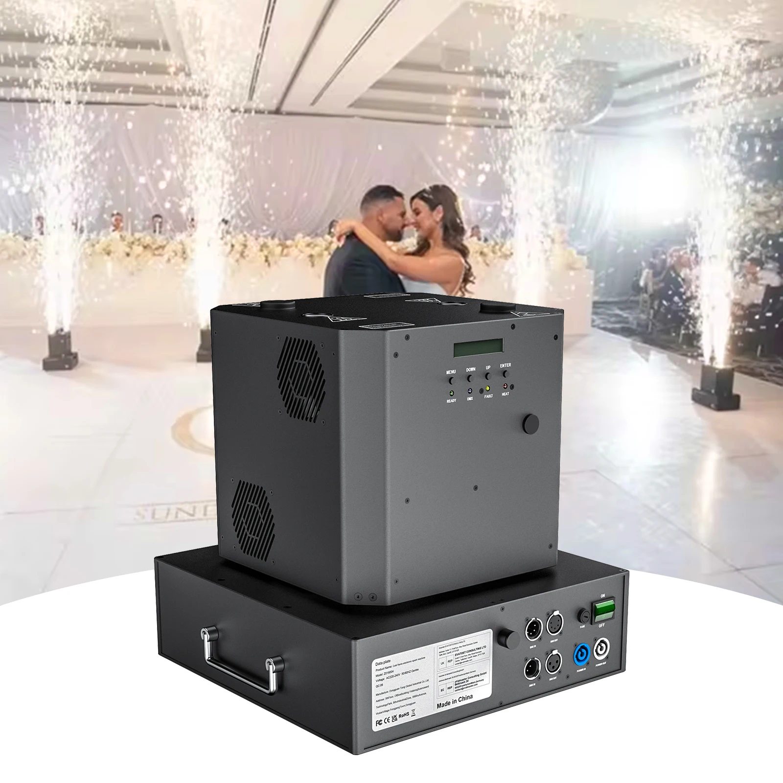 

1300W Cold Spark Machine Cold Firework Machine Wedding DJ Disco Cold Flame Sprayer Equipment Stage Double Hole Fireworks Machine