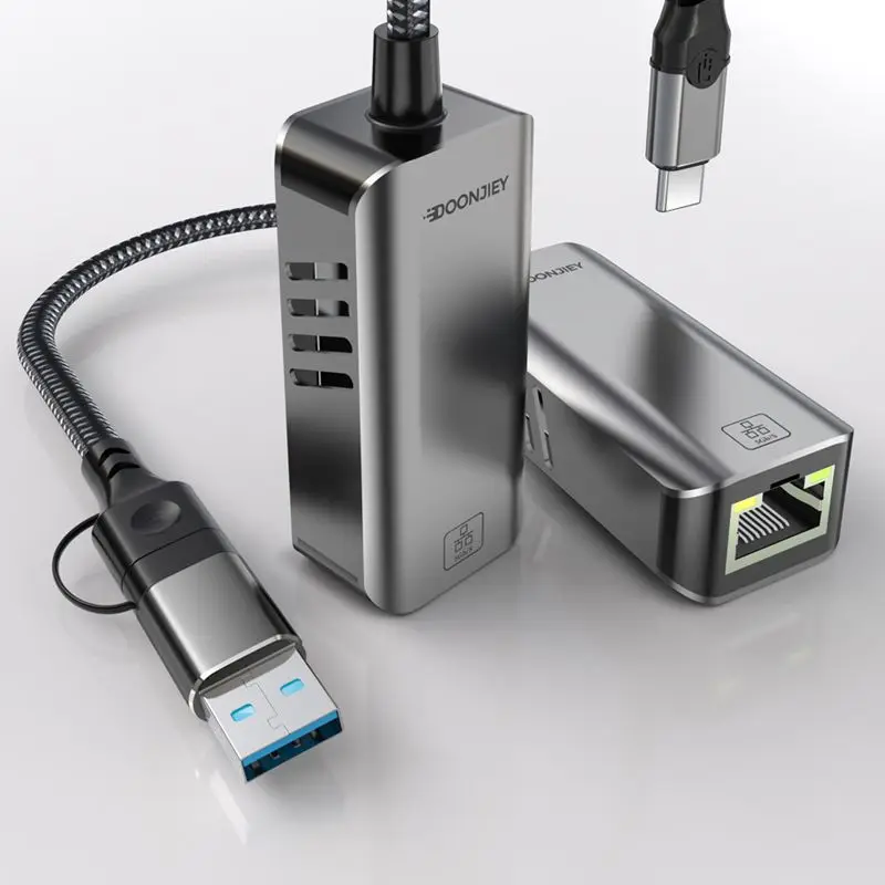 

USB Ethernet Interface 5Gbps Type-C to RJ45 Ethernet Port Wired Network Card 5000M Laptop Desktop Adapter