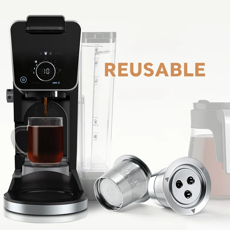 Three Holes Reusable Coffee Capsule Stainless Steel Reusable Coffee Pod Coffee Espresso Refillable Coffee Pods