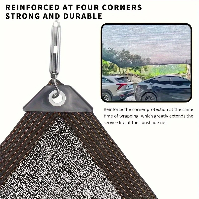 Easy to install black sunshade net for balconies, courtyards and swimming pools, anti-UV awnings and greenhouse sunshade nets