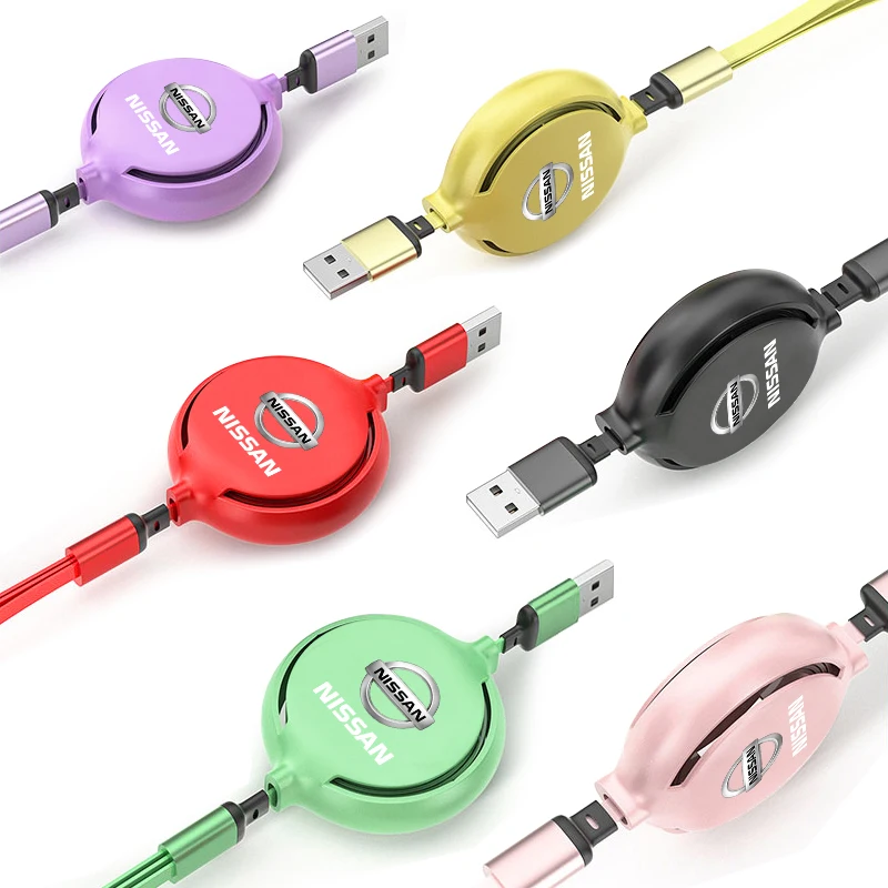 3 IN 1Fast Charging Phone Adapter USB Car Charger Car Emblem For Nissan Nismo GTR Tiida Teana X Trail T30 T32 Wheel Center Caps