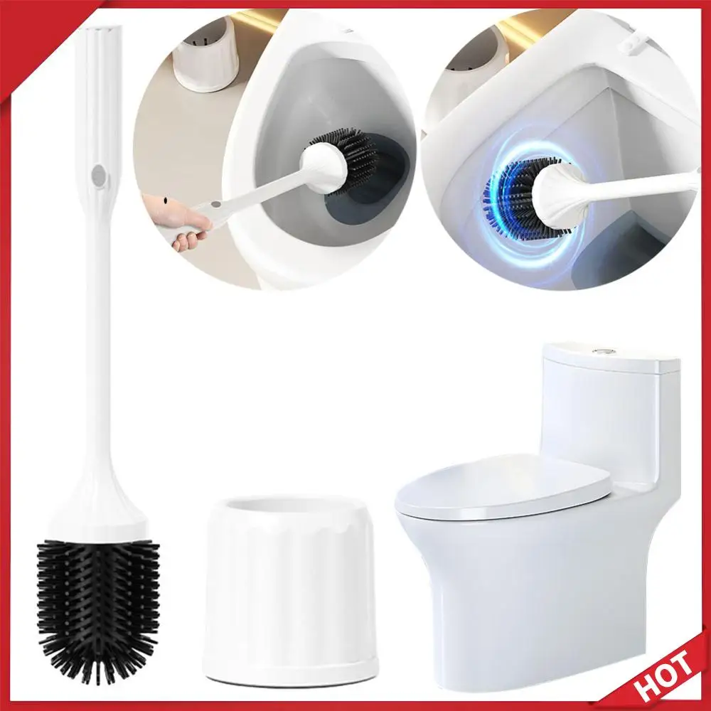 

Electric Toilet Cleaner with Long Non-Slip Handle Toilet Brush and Holder Set Toilet Bowl Brush for RV Trailers Small Bathrooms