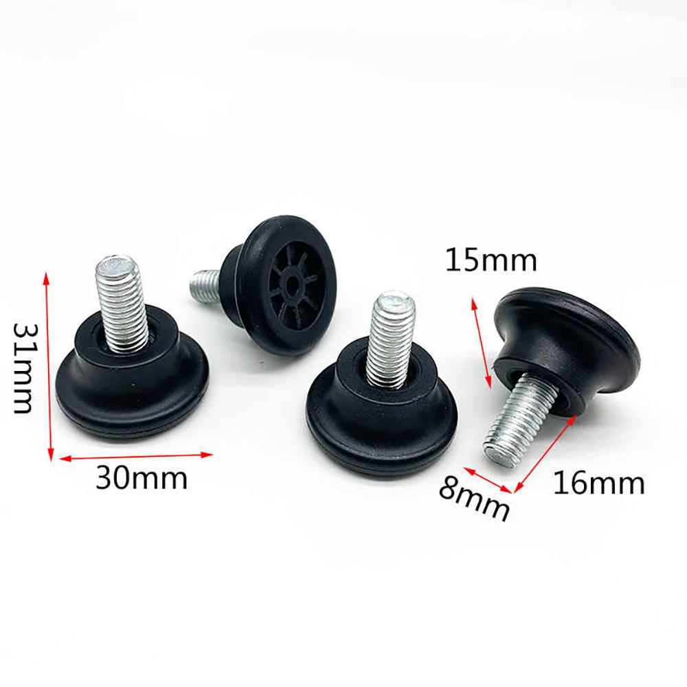 4-30Pcs Plastic Adjustable Feet Pad Galvanized Screw M8 Table Chair Balck Leveling Foot Pad Furniture Leg Anti-shock Protection