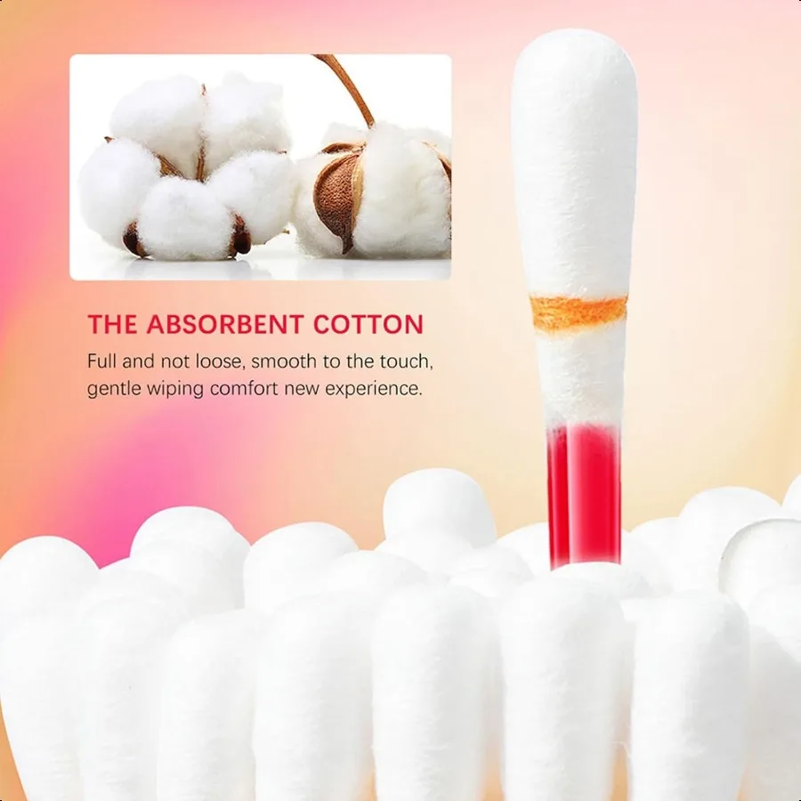 Tampone di cotone per tinta labbra 20 pezzi Tampone di cotone antiaderente impermeabile Rossetto a lunga durata Punta Q Tinta per labbra Macchia Prodotti per il trucco delle labbra carini