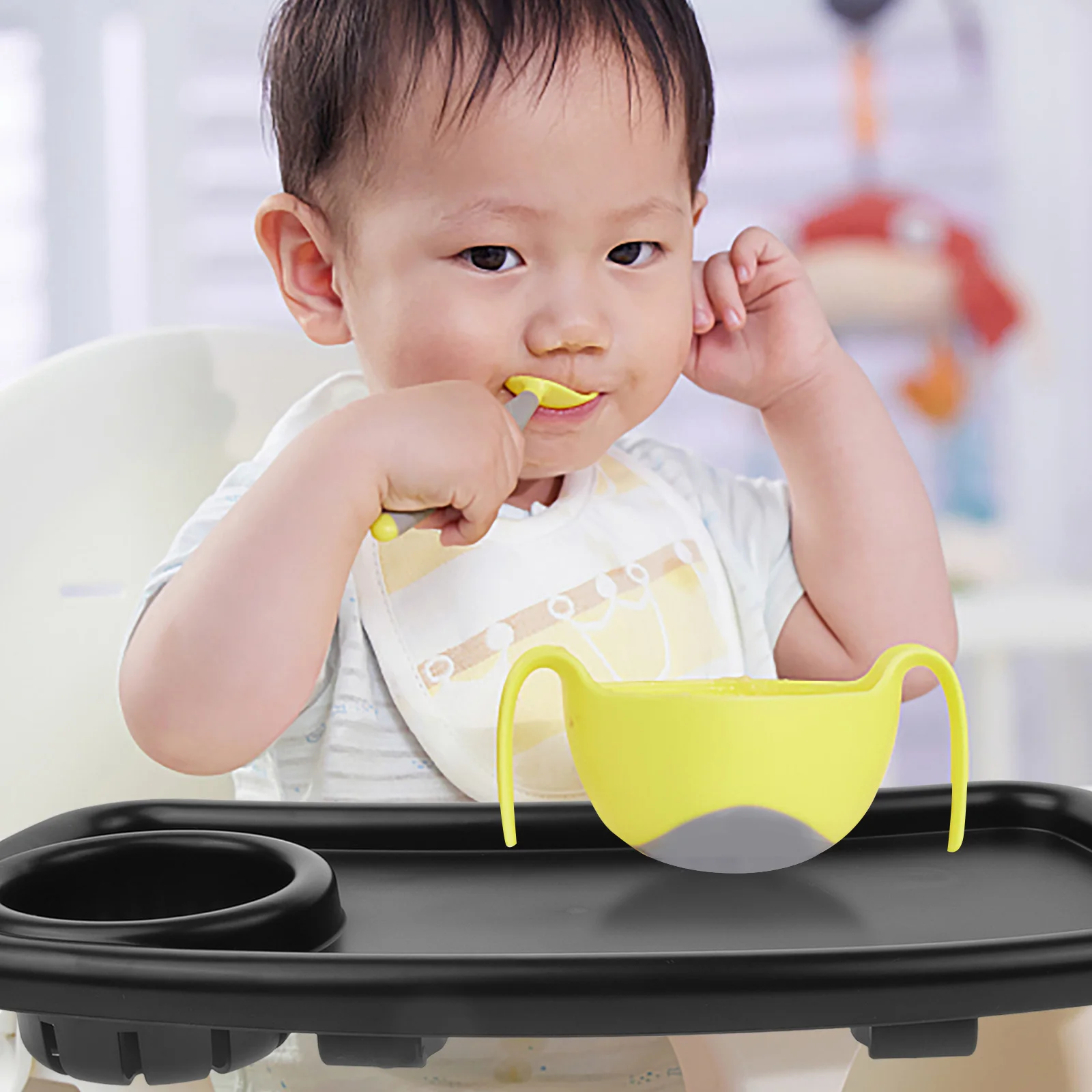 

Универсальный поднос для коляски, черный пластиковый держатель для закусок, съемный подстаканник, детские тарелки, прочный, практичный, простой для длительного использования