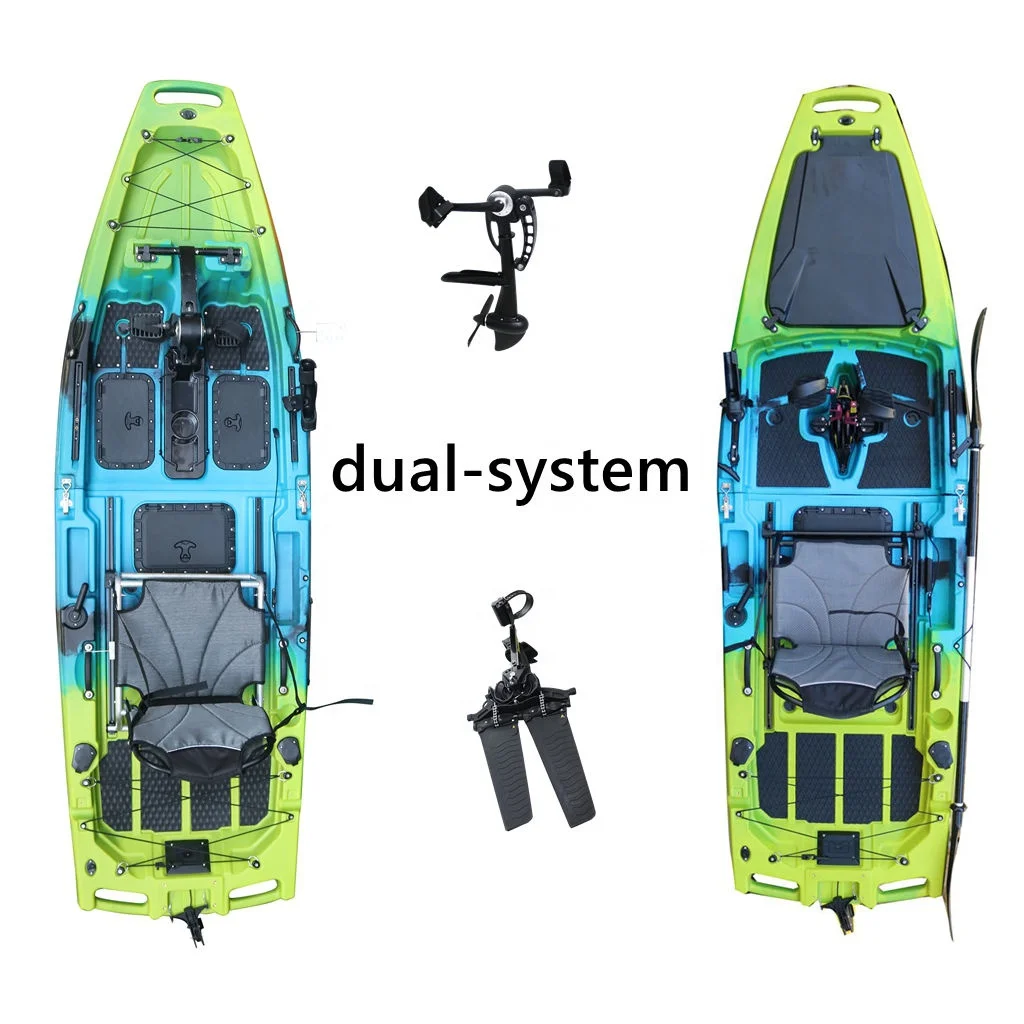 Vicking 9.5FT HDPE Modular Kayak/Canoa Novo Design 1 Pessoa Pedal Drive Hélice Barbatanas Dobráveis Motor Destacável Rios de Pesca