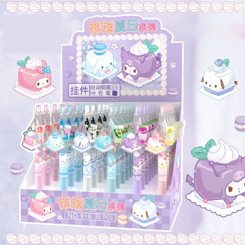 36 / batches van samui kawaii mermaid hanger gel pen schattig 0. 5mm zwarte inkt neutrale pen promotionele geschenken kantoor schoolbenodigdheden