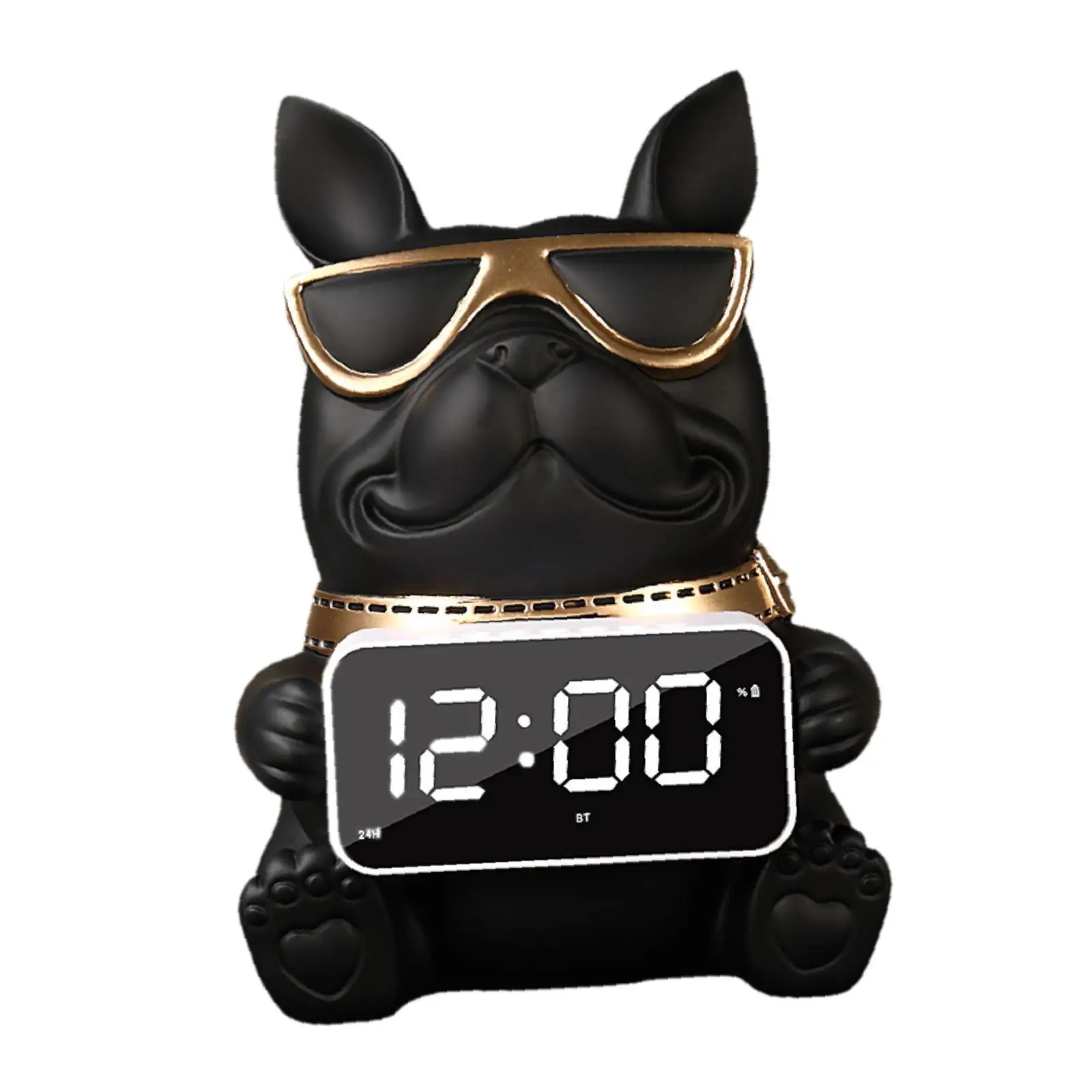 Digital Alarm Clock Desk Speaker NightStand French Bulldog Tissue Box Cover