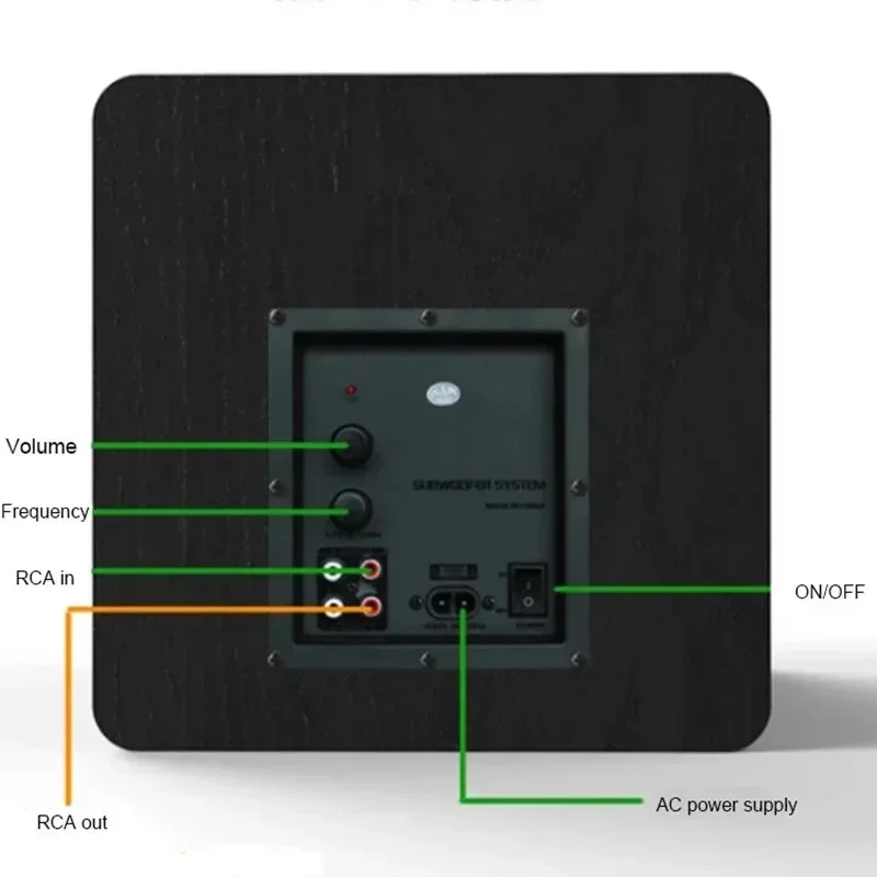 Ibass Wooden 6.5 Inch Professional 100W High Performance Pure Bass Active Subwoofer Bookshelf Hi-Fi Home Theater System SU650D