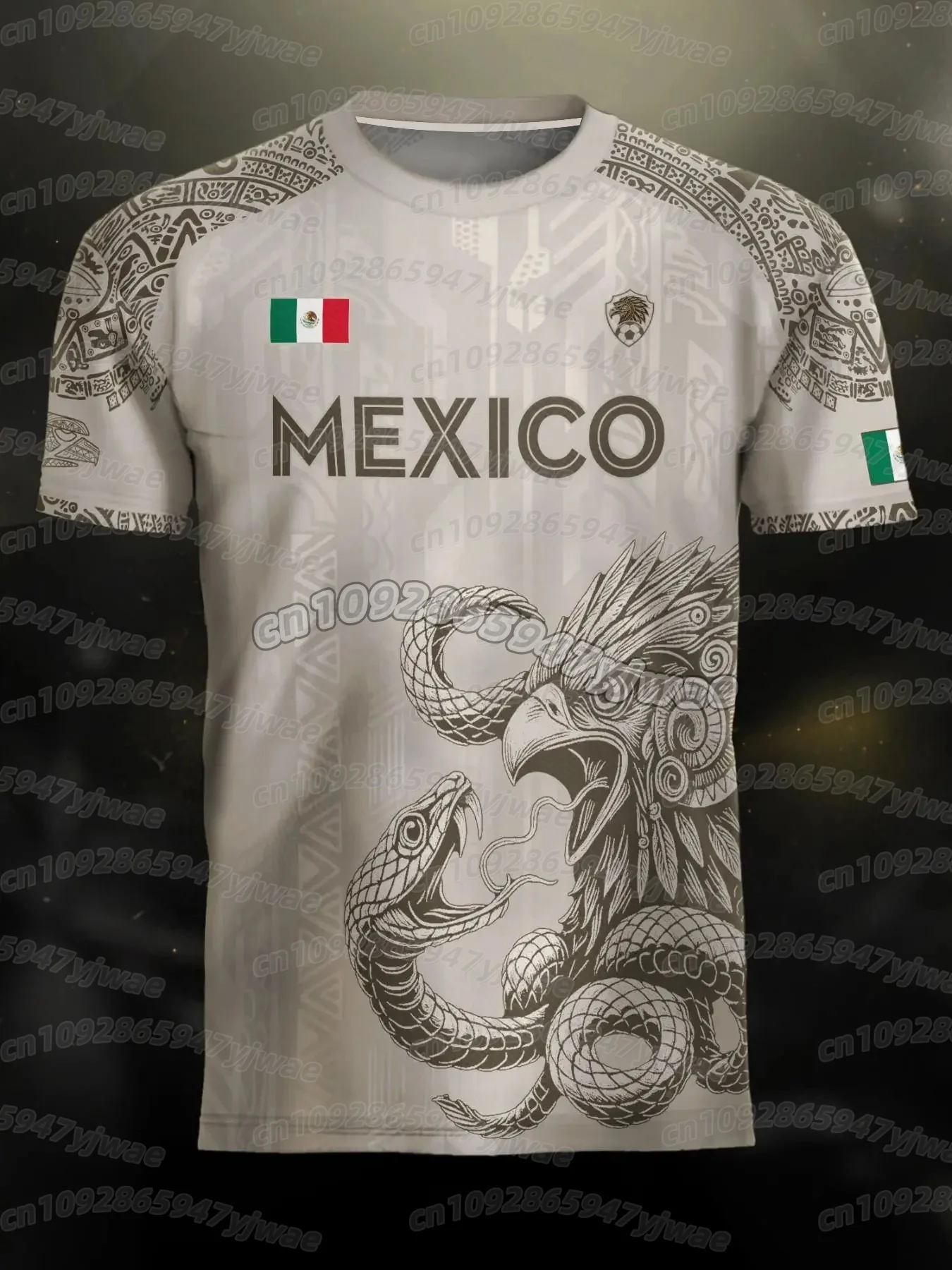 2026 Mexiko Nationalflaggen-Print Herren Damen Kurzarm T-Shirt 3D-Druck Tees Outdoor Fußballtrikot Sport Freizeit Herren Oberteile – Detail 13