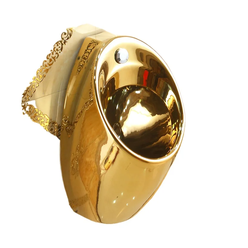 

Household ceramic gold urinal Adult wall-mounted automatic sensor urinal Hotel urinal diaper
