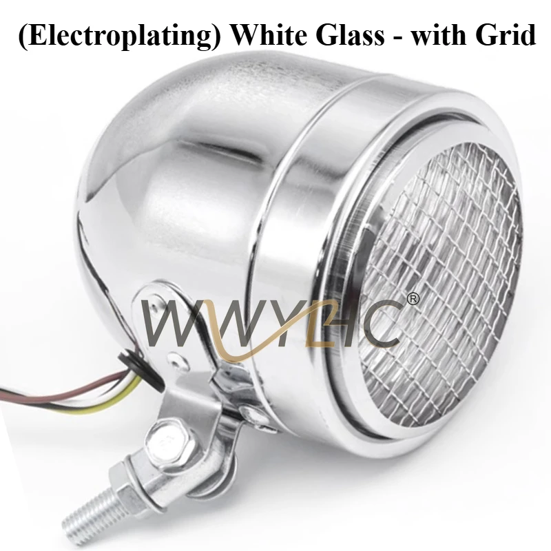 

Suitable for retro motorcycle headlights diameter 10cm 4 inches Iron shell with mesh headlights CG headlights