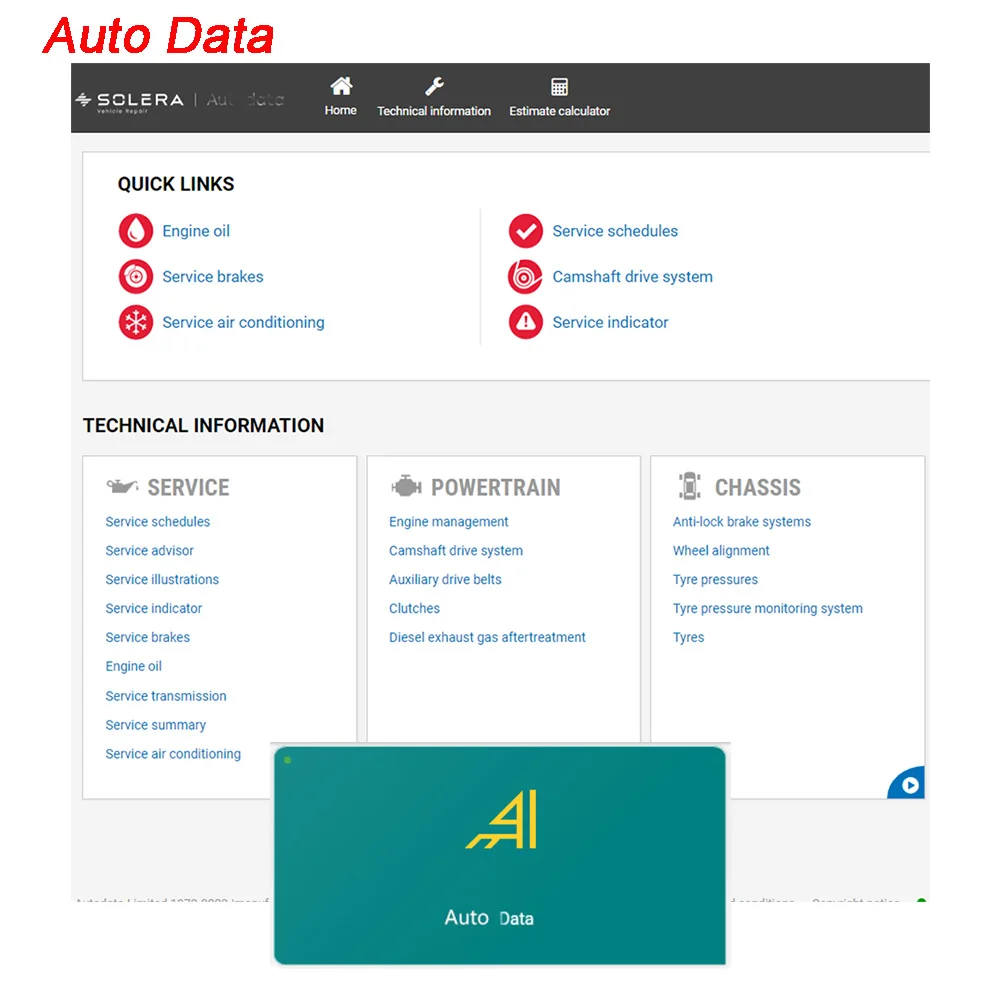 Alldata 2025 Newest Auto-data Full Version Online Software 5 in 1 Data Repair Diagram Software Auto data Haynes Pro Partslink24